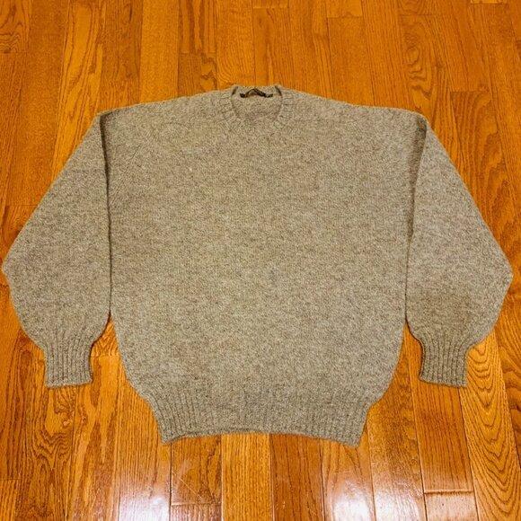 Vintage BROOKS BROTHERS SHETLAND WOOL SWEATER 46 XL Crewneck Pullover Sweater - Picture 1 of 12